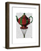 Flying Teapot 2 Red and Green-Fab Funky-Framed Art Print