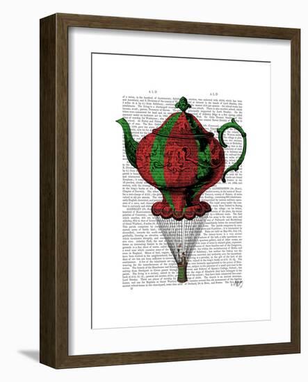 Flying Teapot 2 Red and Green-Fab Funky-Framed Art Print