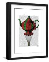 Flying Teapot 2 Red and Green-Fab Funky-Framed Art Print