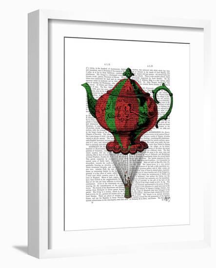 Flying Teapot 2 Red and Green-Fab Funky-Framed Art Print