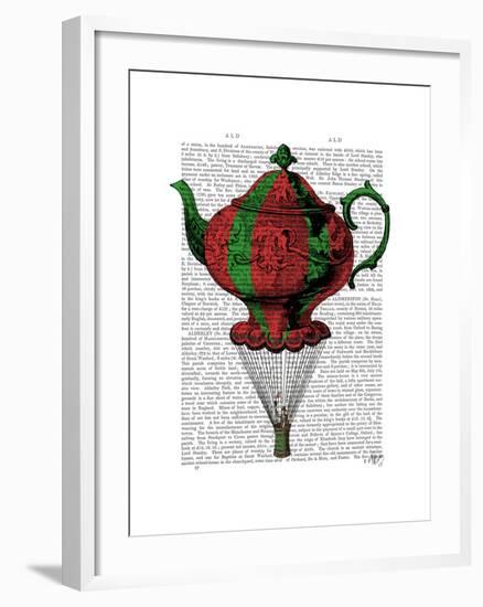 Flying Teapot 2 Red and Green-Fab Funky-Framed Art Print