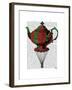 Flying Teapot 2 Red and Green-Fab Funky-Framed Art Print