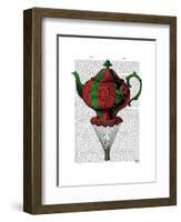 Flying Teapot 2 Red and Green-Fab Funky-Framed Art Print