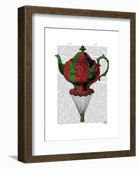 Flying Teapot 2 Red and Green-Fab Funky-Framed Art Print