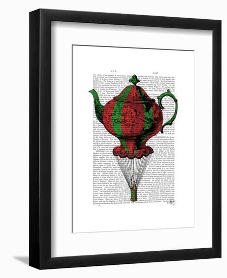 Flying Teapot 2 Red and Green-Fab Funky-Framed Art Print