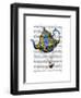 Flying Teapot 3 Blue and Yellow-Fab Funky-Framed Art Print