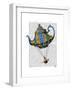 Flying Teapot 3 Blue and Yellow-Fab Funky-Framed Art Print