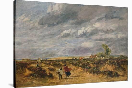 Flying the Kite, A Windy Day, 1851-David Cox the elder-Stretched Canvas