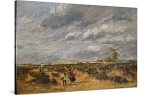 Flying the Kite, A Windy Day, 1851-David Cox the elder-Stretched Canvas