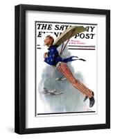 "Flying Uncle Sam" Saturday Evening Post Cover, January 21,1928-Norman Rockwell-Framed Giclee Print