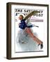 "Flying Uncle Sam" Saturday Evening Post Cover, January 21,1928-Norman Rockwell-Framed Giclee Print