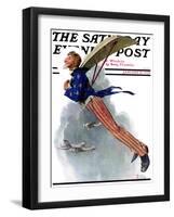 "Flying Uncle Sam" Saturday Evening Post Cover, January 21,1928-Norman Rockwell-Framed Giclee Print