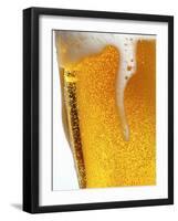 Foam Pouring over Edge of Glass of Light Beer-Brenda Spaude-Framed Photographic Print