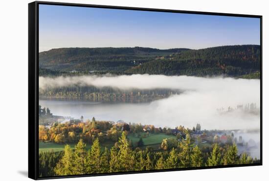 Fog about the Schluchsee, Black Forest, Baden-Wurttemberg, Germany-Markus Lange-Framed Stretched Canvas