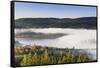 Fog about the Schluchsee, Black Forest, Baden-Wurttemberg, Germany-Markus Lange-Framed Stretched Canvas