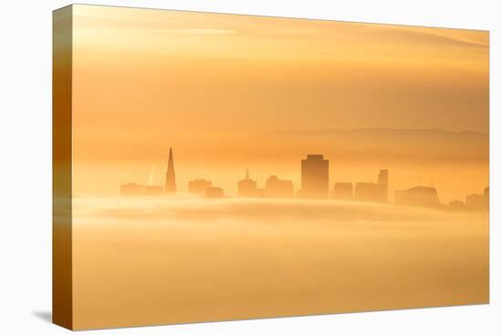 Fog and Mist Storm, Fog and Golden Light, Downtown San Francisco, Cityscape, Urban View-Vincent James-Stretched Canvas