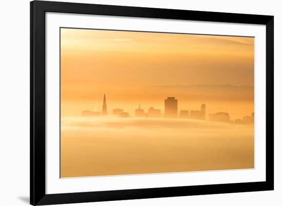 Fog and Mist Storm, Fog and Golden Light, Downtown San Francisco, Cityscape, Urban View-Vincent James-Framed Photographic Print