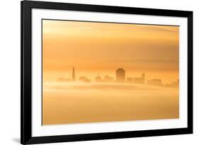 Fog and Mist Storm, Fog and Golden Light, Downtown San Francisco, Cityscape, Urban View-Vincent James-Framed Photographic Print