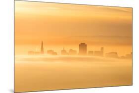Fog and Mist Storm, Fog and Golden Light, Downtown San Francisco, Cityscape, Urban View-Vincent James-Mounted Photographic Print