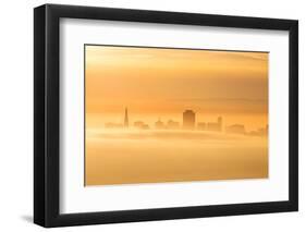 Fog and Mist Storm, Fog and Golden Light, Downtown San Francisco, Cityscape, Urban View-Vincent James-Framed Photographic Print