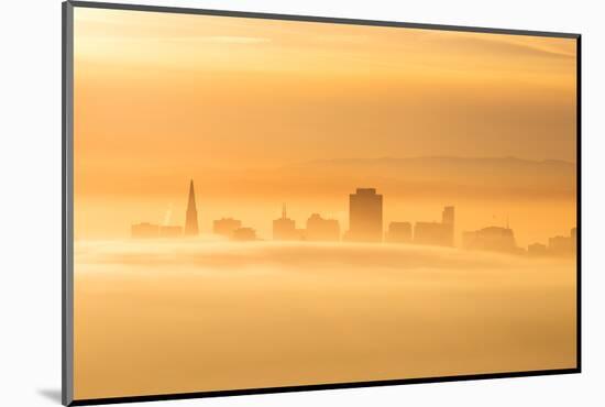 Fog and Mist Storm, Fog and Golden Light, Downtown San Francisco, Cityscape, Urban View-Vincent James-Mounted Photographic Print