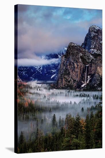 Fog and Mood Within Yosemite Valley, Bridallveil Falls-Vincent James-Stretched Canvas