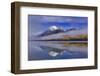 Fog at Rainbow Peak and Bowman Lake in Autumn in Glacier National Park, Montana-Chuck Haney-Framed Photographic Print