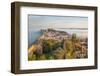 Fog at sunrise over Obidos old town and rampart defensive walls, Obidos, Centro Region, Estremadura-Stuart Black-Framed Photographic Print