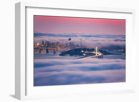 Fog City Dream, San Francisco Night Cityscape and Sunset Fog-Vincent James-Framed Photographic Print