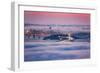 Fog City Dream, San Francisco Night Cityscape and Sunset Fog-Vincent James-Framed Photographic Print