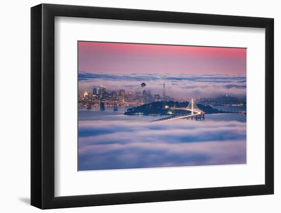 Fog City Dream, San Francisco Night Cityscape and Sunset Fog-Vincent James-Framed Photographic Print