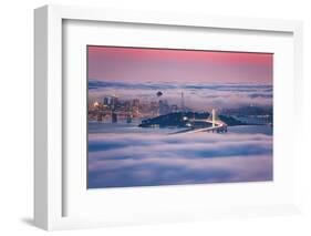 Fog City Dream, San Francisco Night Cityscape and Sunset Fog-Vincent James-Framed Photographic Print