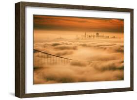 Fog City Mood, Golden Gate Bridge, San Francisco Bay Area Sunrise-Vincent James-Framed Photographic Print