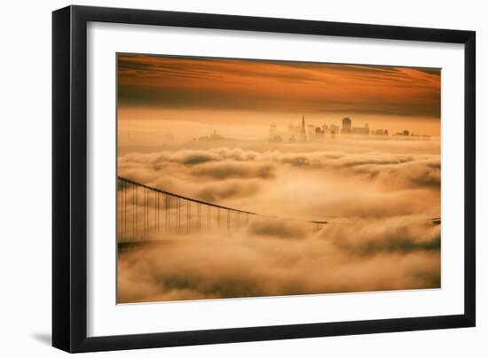Fog City Mood, Golden Gate Bridge, San Francisco Bay Area Sunrise-Vincent James-Framed Photographic Print