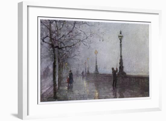 Fog, Embankment-null-Framed Art Print