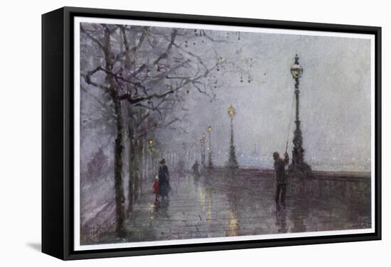 Fog, Embankment-null-Framed Stretched Canvas