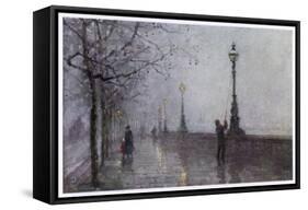 Fog, Embankment-null-Framed Stretched Canvas