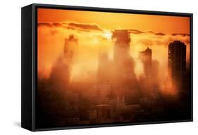 Fog Fire, Epic Light and Fog at San Francisco California-Vincent James-Framed Stretched Canvas