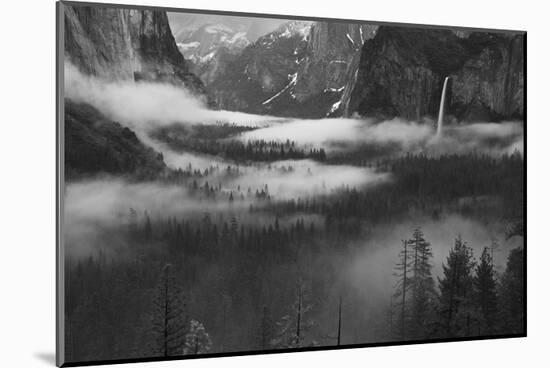 Fog Floating in Yosemite Valley-null-Mounted Art Print