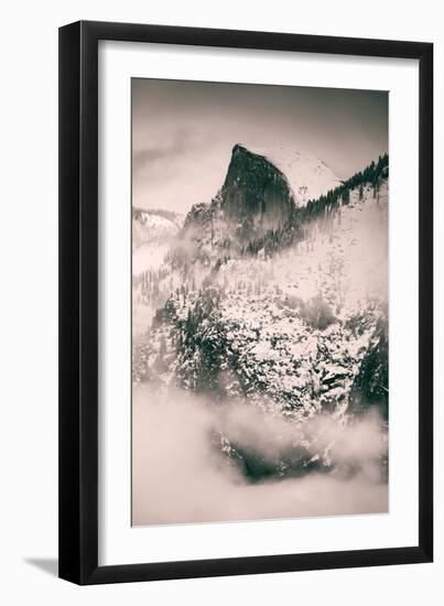 Fog Framed Half Dome and Yosemite Valley, National Parks, California-Vincent James-Framed Photographic Print