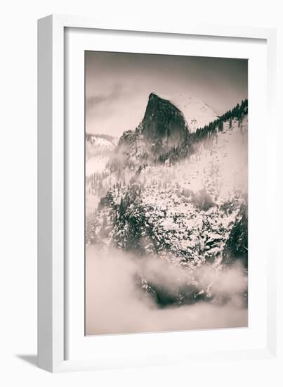 Fog Framed Half Dome and Yosemite Valley, National Parks, California-Vincent James-Framed Photographic Print