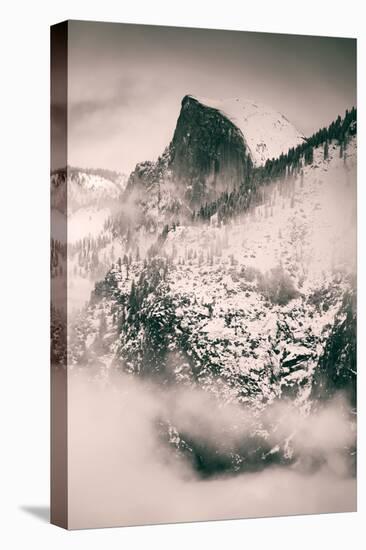 Fog Framed Half Dome and Yosemite Valley, National Parks, California-Vincent James-Stretched Canvas