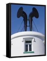 Fog Horns on Lighthouse-Adrian Bicker-Framed Stretched Canvas