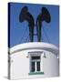 Fog Horns on Lighthouse-Adrian Bicker-Stretched Canvas