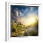 Fog in Autumn Wood at the Sunrise-Givaga-Framed Photographic Print