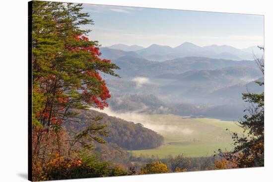 Fog in Valleys Smoky Mountain National Park Viewed from Foothills Parkway-Trish Drury-Stretched Canvas