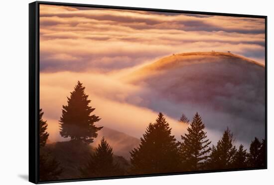 Fog Island, San Francisco Bay Area, Northern California Sunset-Vincent James-Framed Stretched Canvas