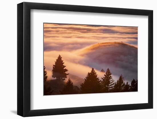 Fog Island, San Francisco Bay Area, Northern California Sunset-Vincent James-Framed Photographic Print