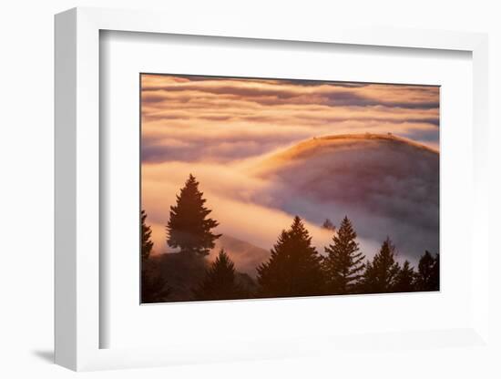 Fog Island, San Francisco Bay Area, Northern California Sunset-Vincent James-Framed Photographic Print