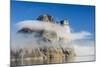 Fog Lifting on the Steep Cliffs of Icy Arm, Baffin Island, Nunavut, Canada, North America-Michael Nolan-Mounted Photographic Print